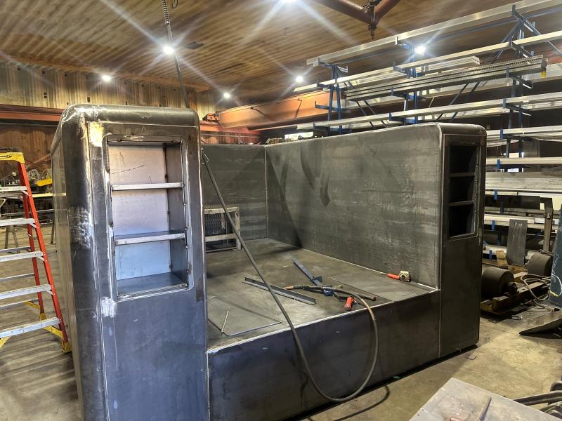 Another view of the tender being built for the exhibit in Stango Park. It is being built from original 1920’s Pennsylvania Railroad drawings.